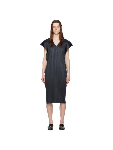 Pleats Please Issey Miyake Gray Monthly Colors March Midi Dress