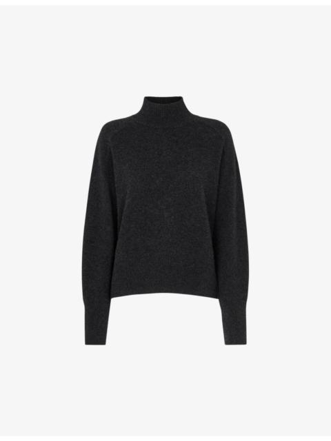 WHISTLES Funnel-neck regular-fit cashmere jumper