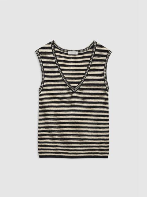 ANINE BING Lowen Sweater - Black And Ivory Stripe
