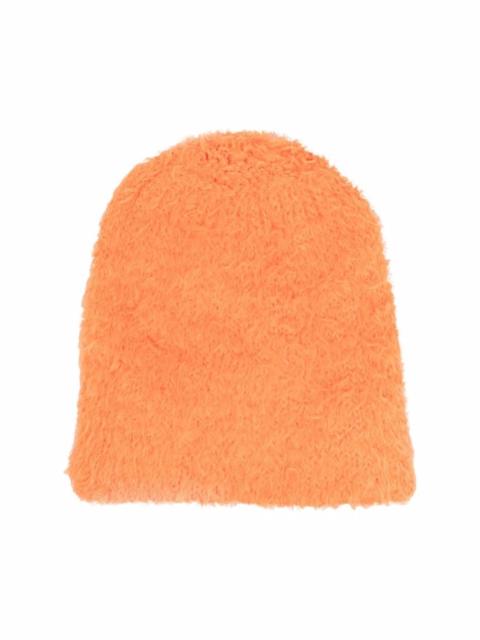 mohair-blend neon beanie