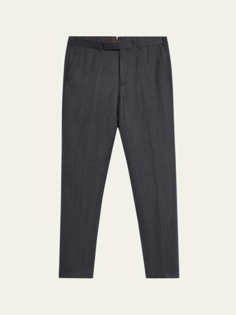 ZEGNA Men's Trofeo Wool Straight Fit Flat-Front Pants