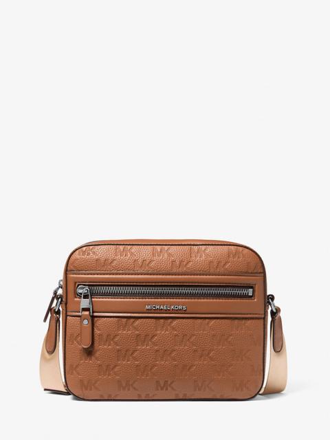 MICHAEL KORS Jet Set Logo Embossed Leather Crossbody Bag