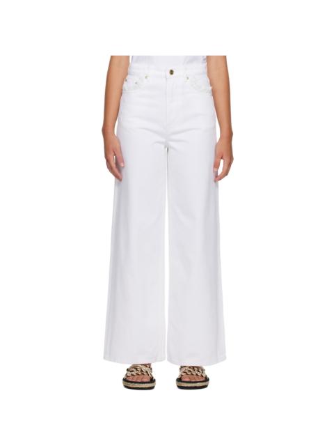 GANNI White Lari Straight Jeans