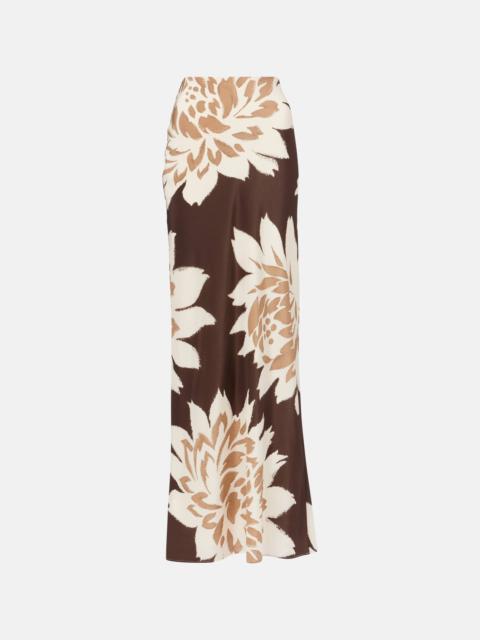 SIR. Floral silk satin maxi skirt
