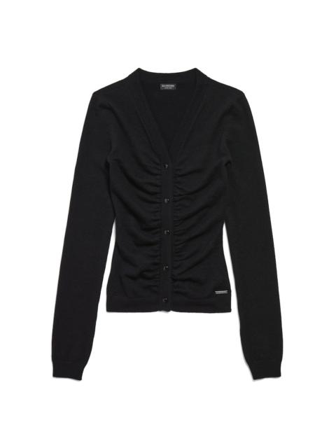 BALENCIAGA Women's Ruching Cardigan in Black