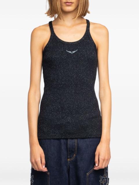 Zadig & Voltaire ribbed alba shiny top