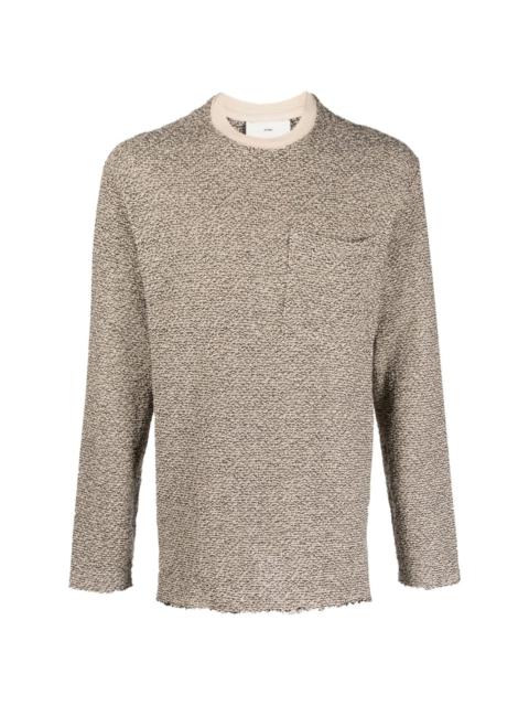long-sleeve distressed sweatshirt