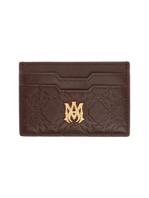 AMIRI Brown MA Quad Leather Card Holder