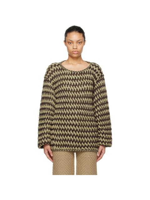 ISA BOULDER Brown & Beige Peanut Sweater