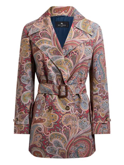 Etro paisley double-breasted trench coat