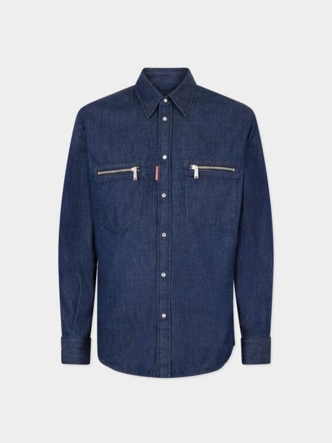 DSQUARED2 WET AND DRY WASH BIKER SHIRT
