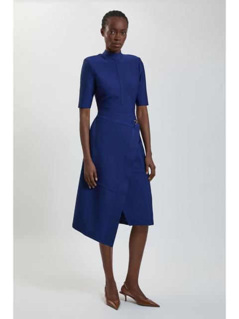 KAREN MILLEN Figure Form Bandage Asymmetric Knit Midi Dress