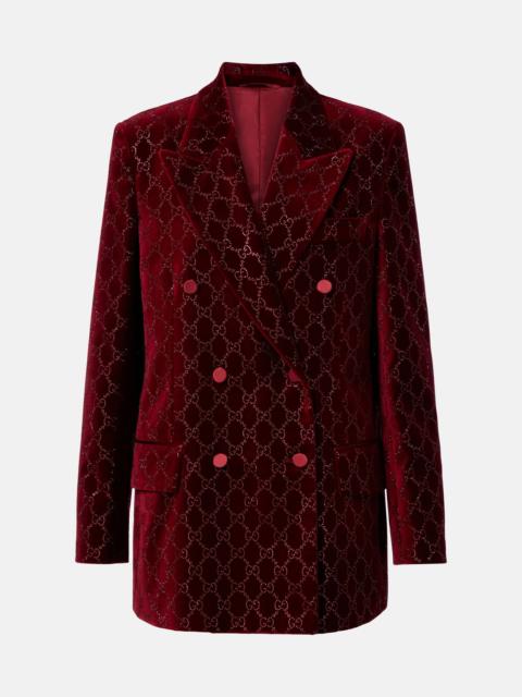 GG embellished cotton velvet blazer