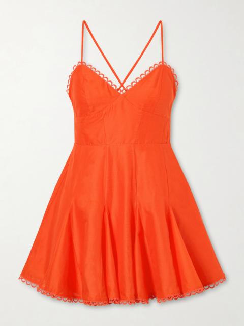 Charo Ruiz Marlene Guipure Lace-trimmed Cotton-blend Voile Mini Dress
