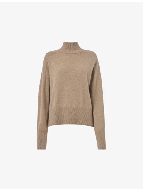 WHISTLES Funnel-neck long-sleeve cashmere jumper