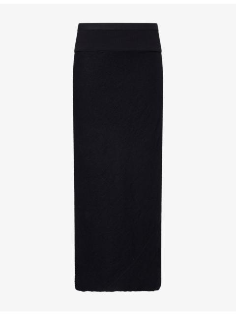 Rick Owens Calf Bias Knitted Cady-Crepe Maxi Skirt