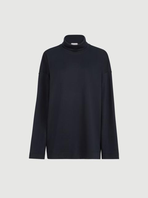 Brunello Cucinelli Cotton and silk interlock turtleneck sweater