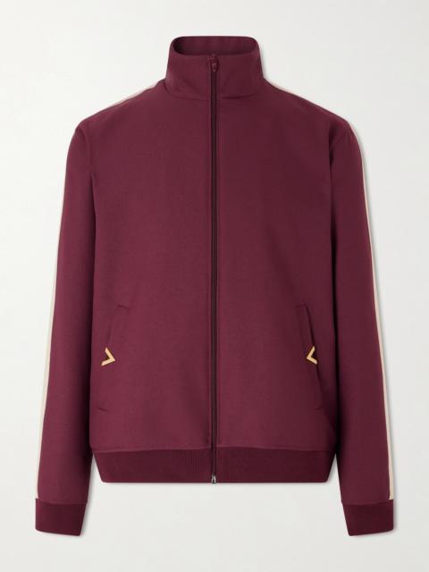 Valentino VGold Striped Drill Zip-Up Sweater