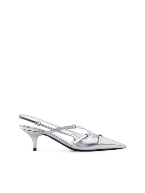 Miu Miu 55mm leather buckle pumps