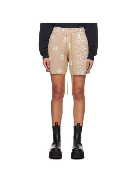 Rhude 베이지 Jacquard 반바지