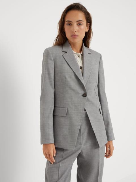 Brunello Cucinelli Comfort virgin wool fresco blazer with monili