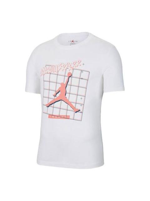 Jordan Air Jordan Casual Sports Round Neck Logo Short Sleeve White CT3707-100