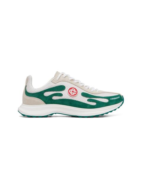 CASABLANCA White & Green Stade Sneakers