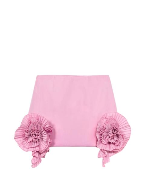 Blumarine Blumarine Rose-detail Taffeta Mini Skirt