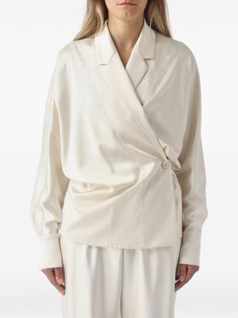 MEIMEIJ wrap-style notched-lapel shirt