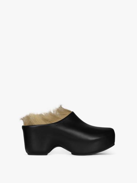Givenchy G CLOGS IN LEATHER AND FAUX FUR