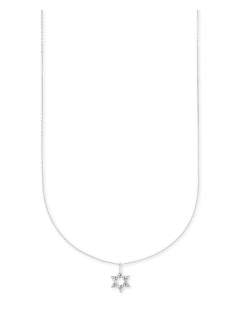 KENDRA SCOTT Star of David 14k White Gold Pendant Necklace in White Diamonds