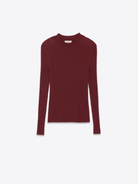 SAINT LAURENT sweater in ribbed cashmere, wool and silk