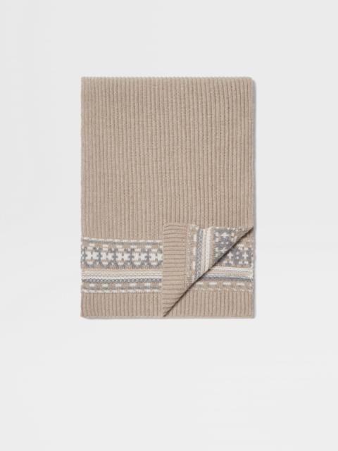 ZEGNA LIGHT TAUPE OASI CASHMERE SCARF