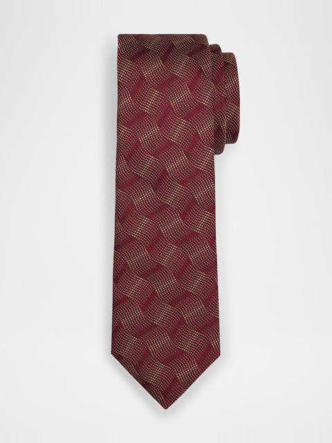 EMPORIO ARMANI Men & apos;s Wave Jacquard Silk Tie