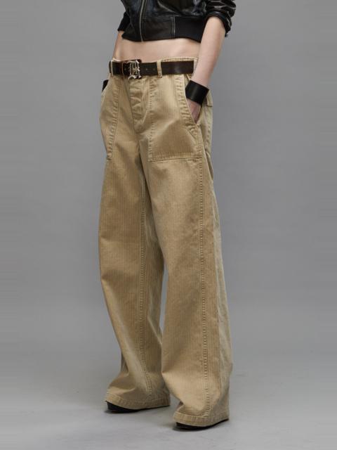 R13 WIDE LEG UTILITY PANT - BEIGE