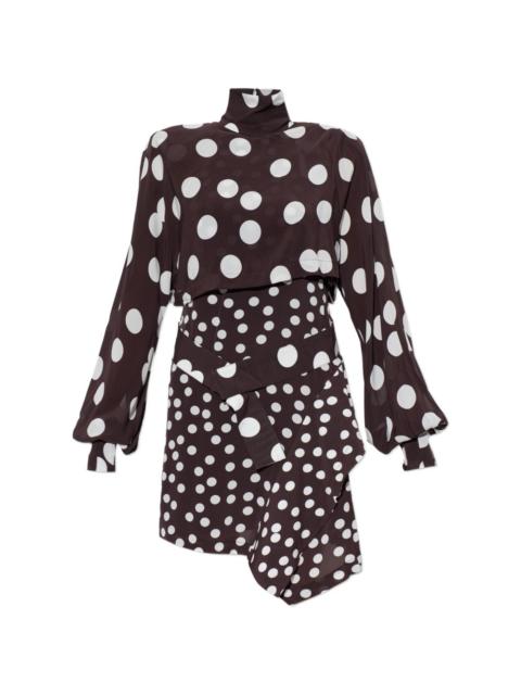 IRO Damelia polka-dot asymmetric mini dress