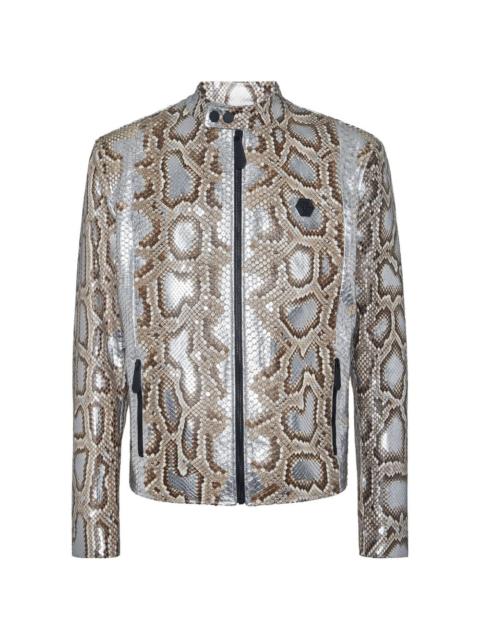 PHILIPP PLEIN python-leather bomber jacket