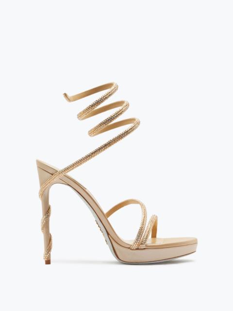 RENE CAOVILLA MARGOT CHAMPAGNE PLATFORM SANDAL 120