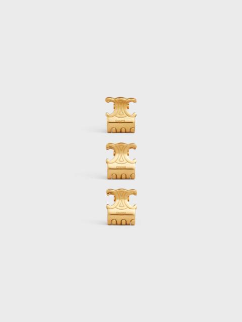 CELINE Triomphe Set of 3 Mini Triomphe Claws in Brass with Gold Finish and Steel