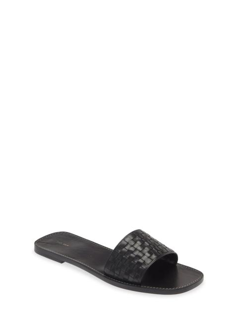 Woven Leather Slide Sandal