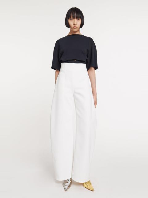 ROUNDED TAILORED TROUSERS WHITE