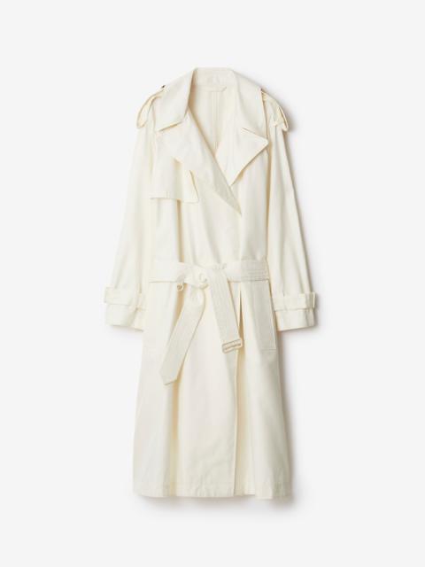 Long Silk Trench Coat