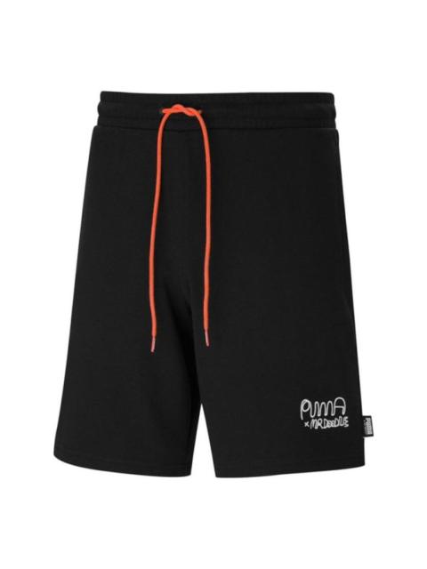 PUMA PUMA x MR DOODLE Crossover Funny Graffiti Sports Shorts Black 530654-01