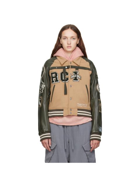 REESE COOPER® Khaki Two Steps Forward Varsity Jacket