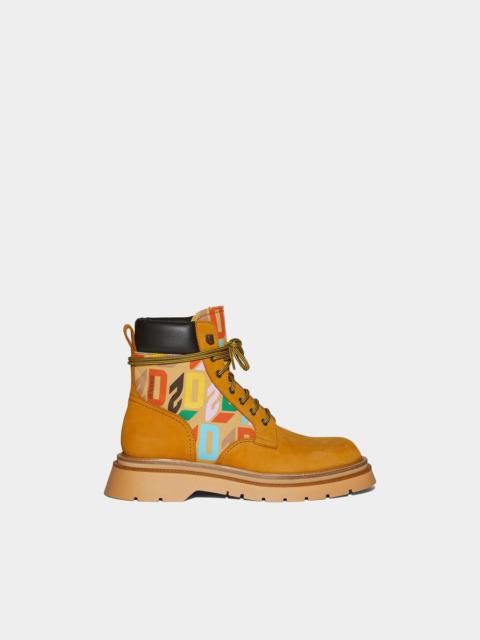 DSQUARED2 D2 MONOGRAM ANKLE BOOTS