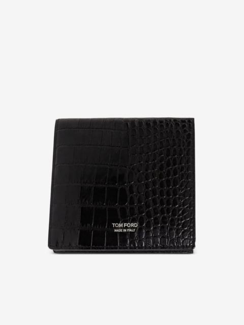 TOM FORD crocodile-effect leather wallet