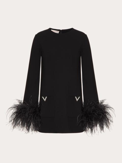 STRETCHED VISCOSE JUMPER WITH FEATHERS