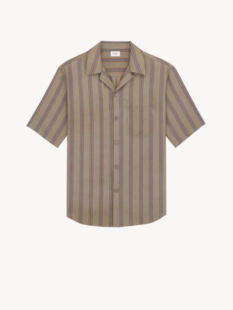 SAINT LAURENT CASSANDRE SHIRT IN STRIPED COTTON TWILL