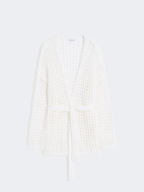 Max Mara GELO Mesh cotton cardigan - OPTICAL WHITE