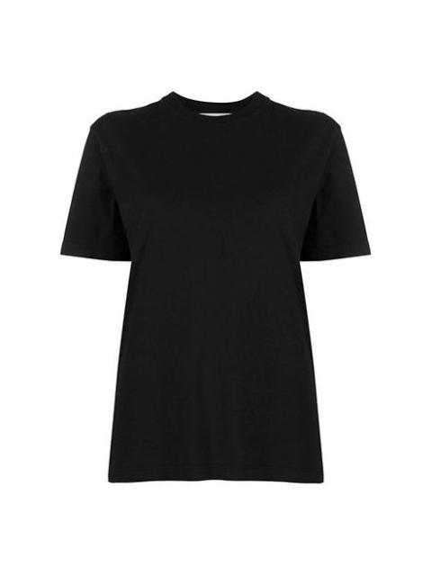 Off-White (WMNS) Off-White SS21 Logo Printing Cozy Round Neck Short Sleeve Black OWAA049R21JER0101010